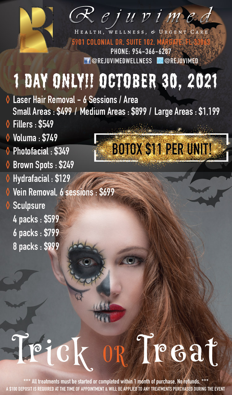 Rejuvimed Halloween sale, 1 day only, october 30 2021